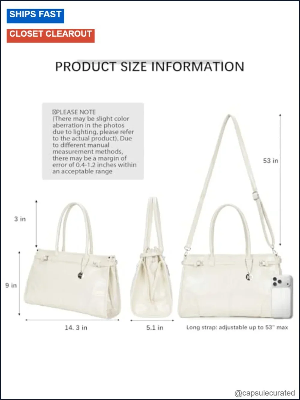 Vegan Leather Satchel Handbag with Adjustable Strap, Top Handle, Fits Tablet